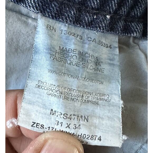 Rock 47 Wrangler Jeans Slim Straight Distressed 31x34 - Picture 2 of 12